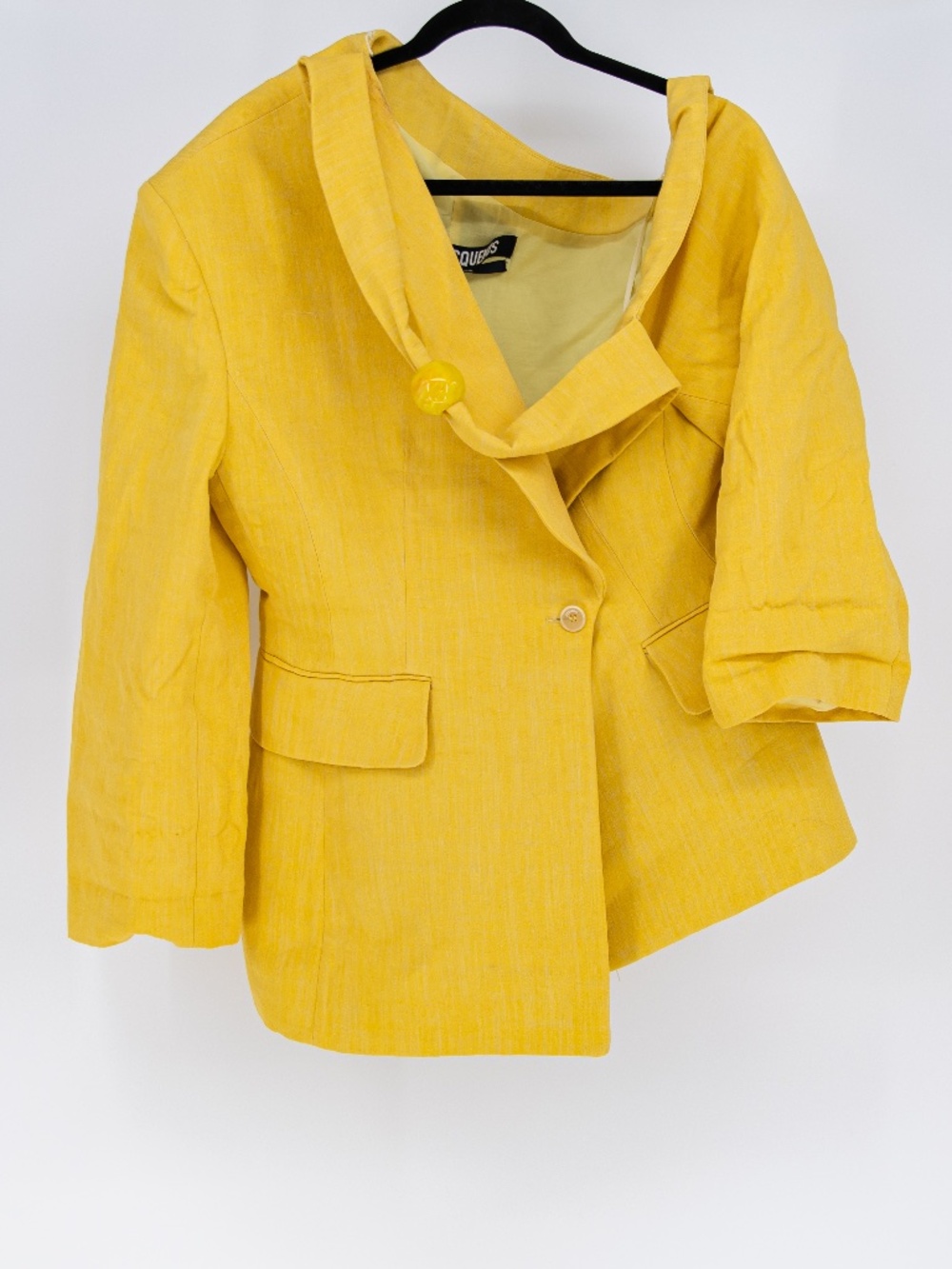 Jacquemus La Veste Baska Linen Blend Asymmetrical Structured Blazer Jacket 12
